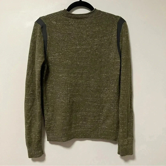 Club  Monaco cotton wool yak hair blend army green sweater - Picture 3 of 7
